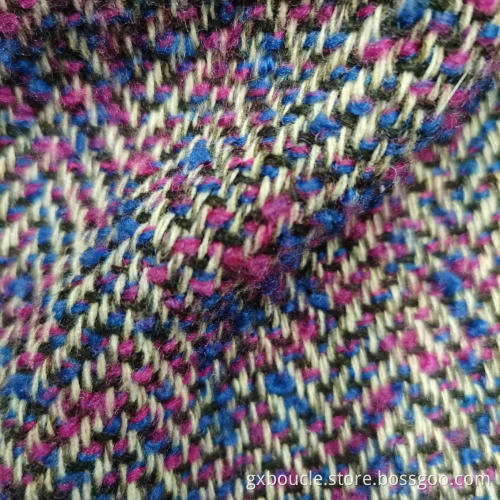 Woolen boucle herringbone design fabric